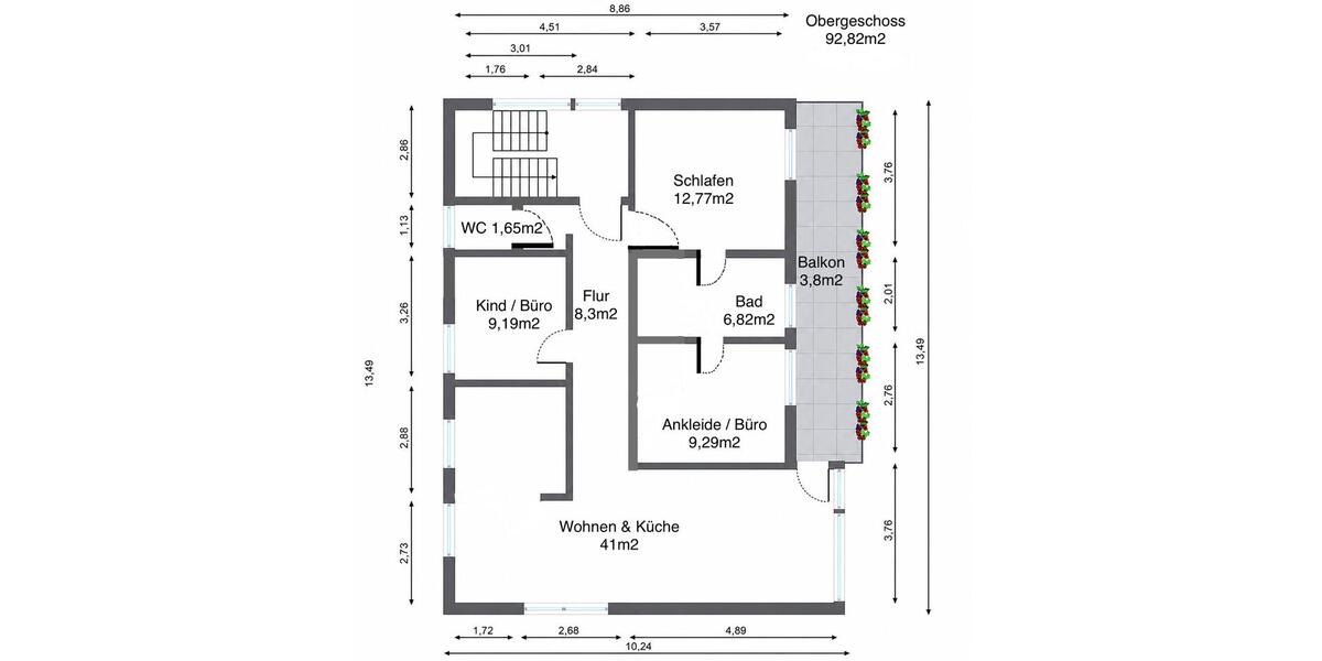 Etagenwohnung Morsbach - 3 Zimmer, 91 m&sup2;, 800&euro; | Angebot:26587540