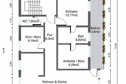 Wohnung Morsbach - 3 Zimmer, 91 m&sup2;, 800&euro; | Angebot:26587540