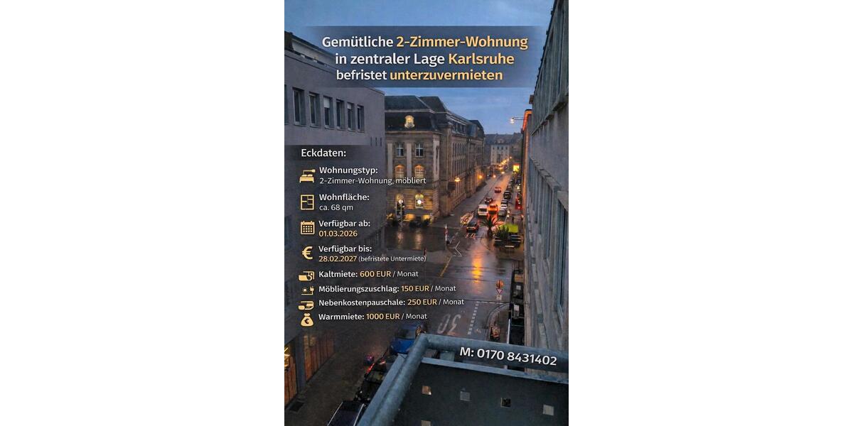 Möblierte 2-Zimmer-Wohnung (befristet) 2 zimmer