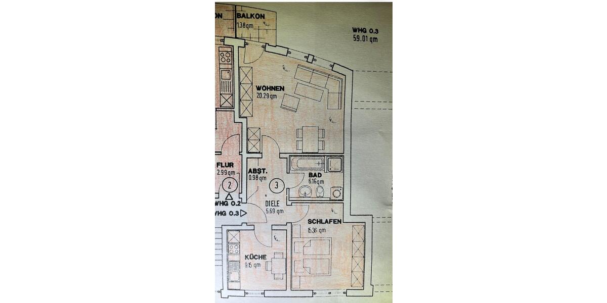 Erdgeschoßwohnung Dessau-Roßlau Roßlau - 2 Zimmer, 59 m&sup2;, 450&euro; | Angebot:26496360
