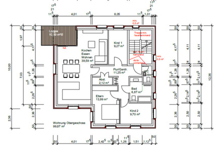 Exklusive Neubauwohnung im Obergeschoss mit LoggiaBalkon 4 zimmer