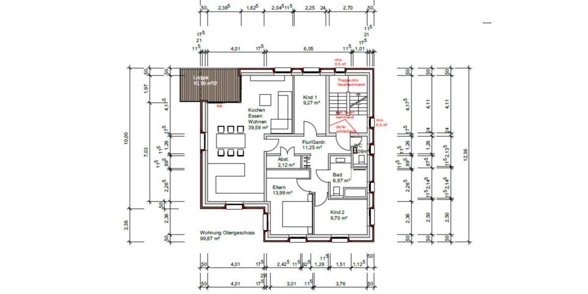 Exklusive Neubauwohnung im Obergeschoss mit LoggiaBalkon 4 zimmer