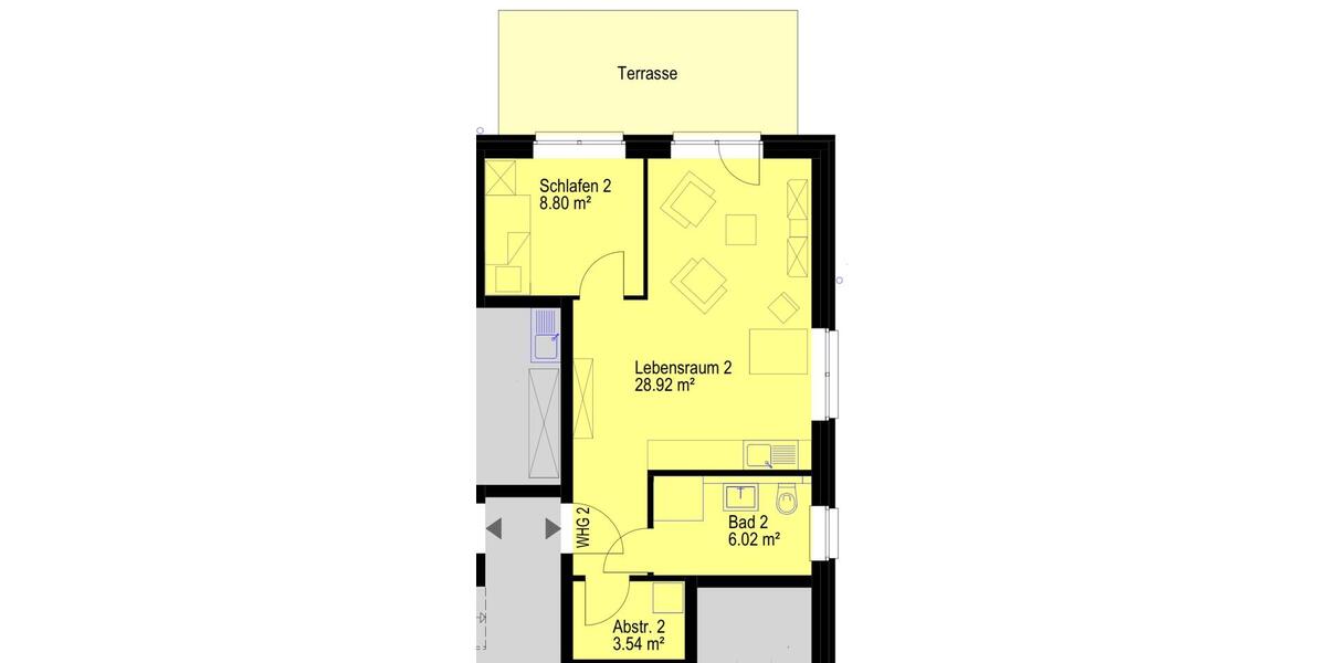 Erdgeschoßwohnung Versmold - 2 Zimmer, 55 m&sup2;, 675&euro; | Angebot:24870020