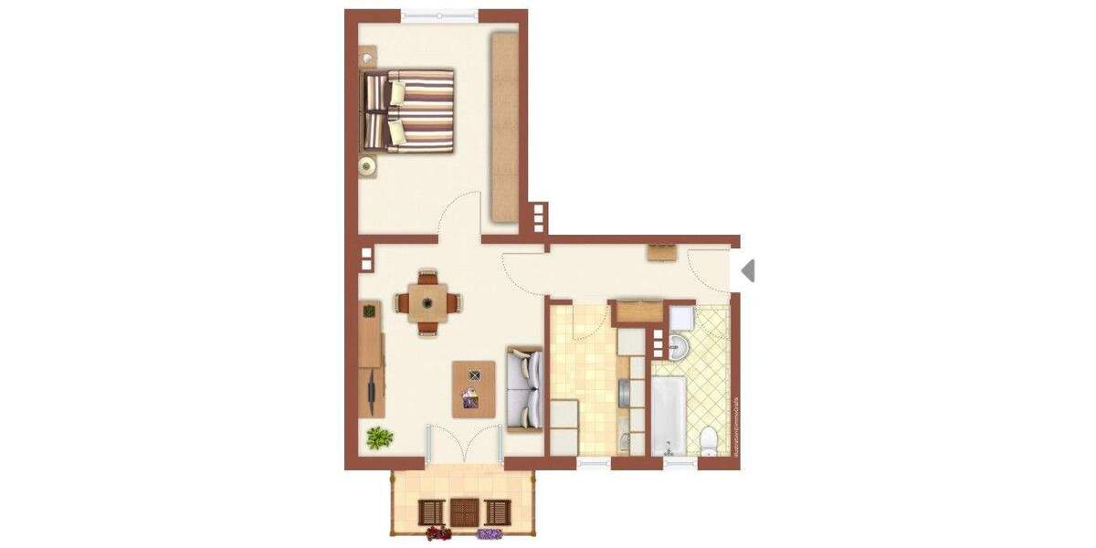 Etagenwohnung Zeitz - 2 Zimmer, 49 m&sup2;, 325&euro; | Angebot:25908806