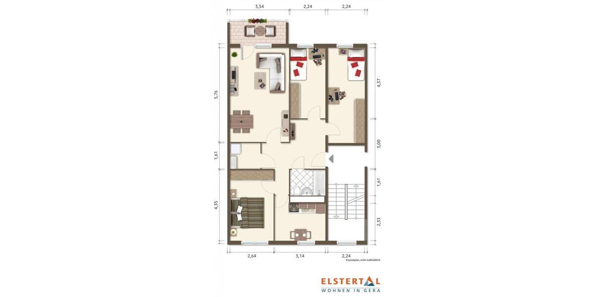 Etagenwohnung Gera Bieblach-Ost - 4 Zimmer, 80 m&sup2;, 573&euro; | Angebot:26049105