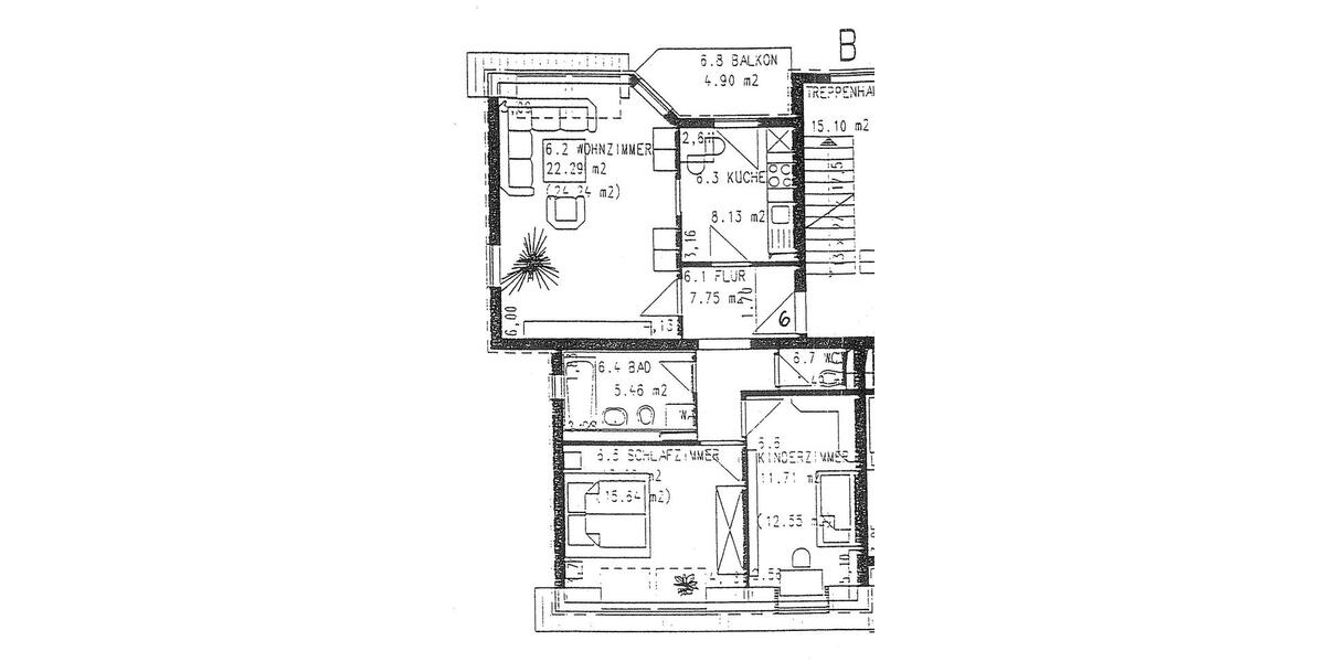 Geräumige, helle Dachgeschoßwohnu 3 zimmer