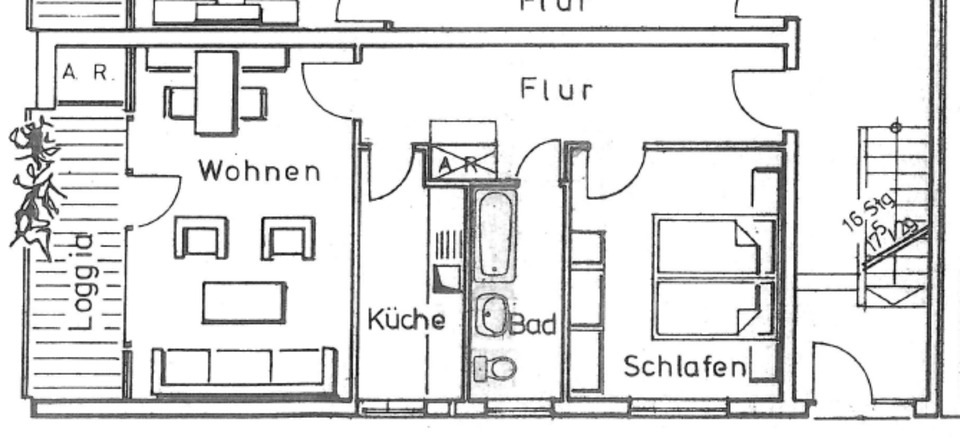 Altengerechte 60qm Wohnung in Moers-Zentrum mit Balkon 2 zimmer