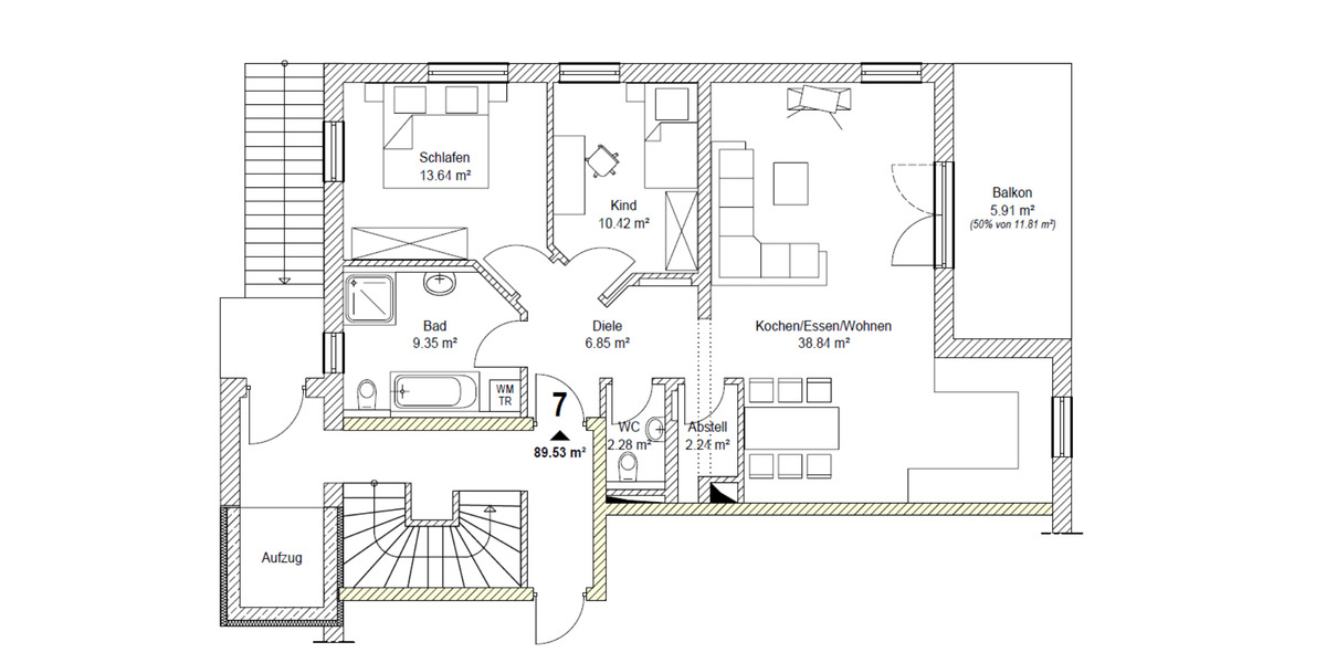 Erdgeschoßwohnung Büchlberg - 3 Zimmer, 90 m&sup2;, 910&euro; | Angebot:24751439