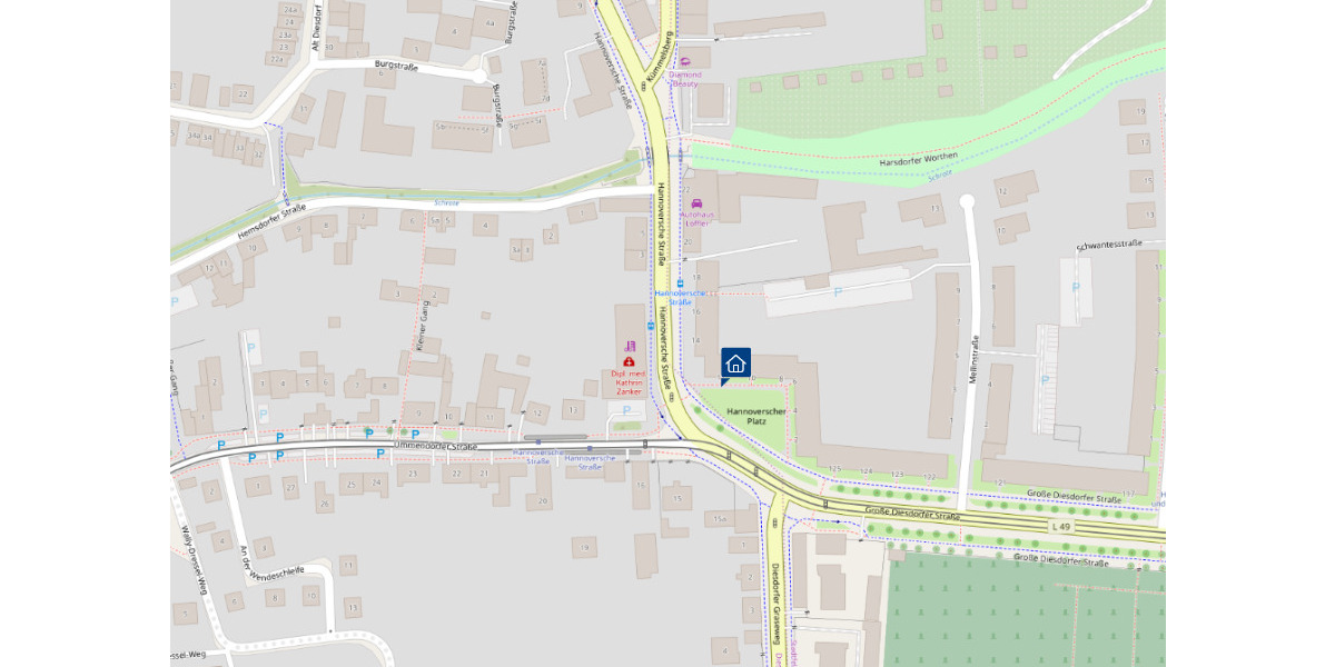 Etagenwohnung Magdeburg Diesdorf - 3 Zimmer, 59 m&sup2;, 412&euro; | Angebot:25999386