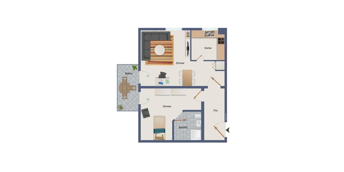 Etagenwohnung Nellingen - 2 Zimmer, 49 m&sup2;, 600&euro; | Angebot:26545761