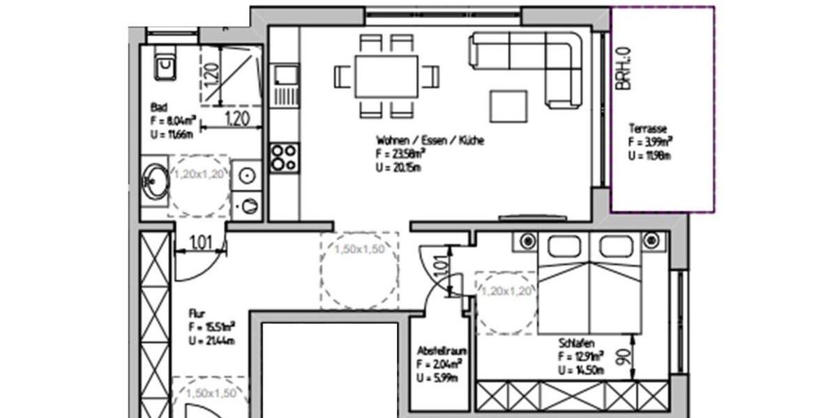 Etagenwohnung Bad Soden-Salmünster Salmünster - 2 Zimmer, 56 m&sup2;, 785&euro; | Angebot:26013343