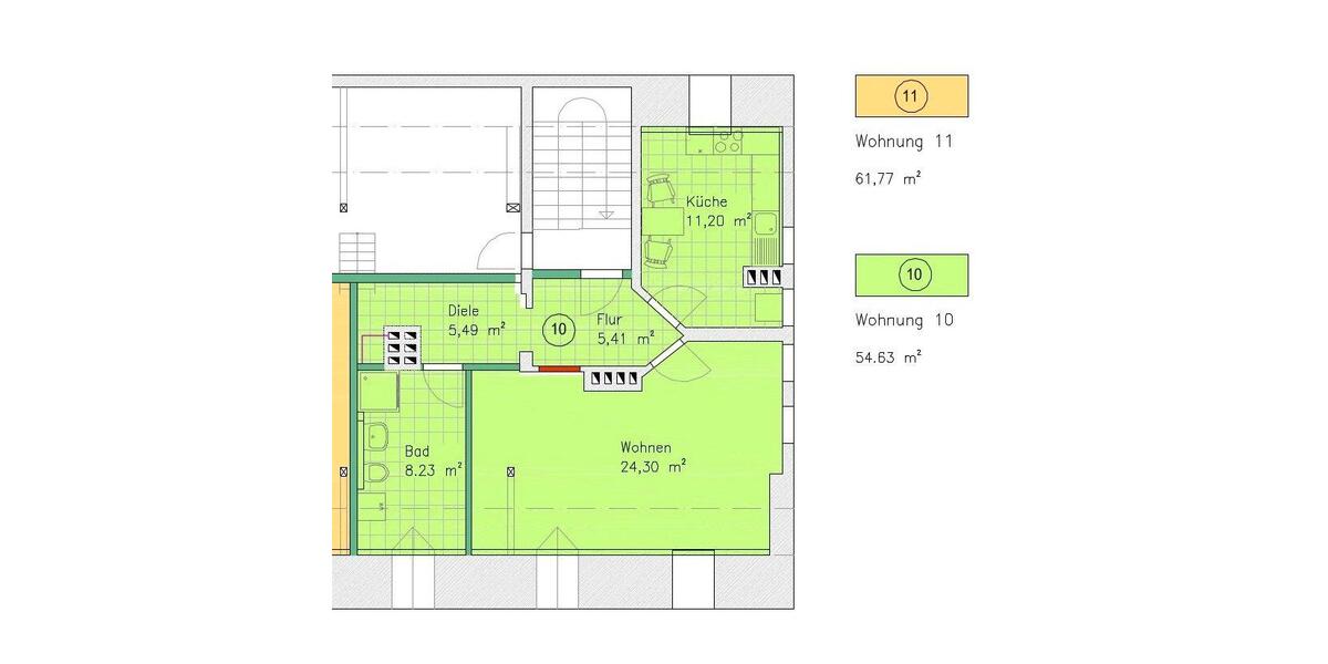 Dachgeschoßwohnung Halle (Saale) Silberhöhe - 1 Zimmer, 55 m&sup2;, 385&euro; | Angebot:25990342