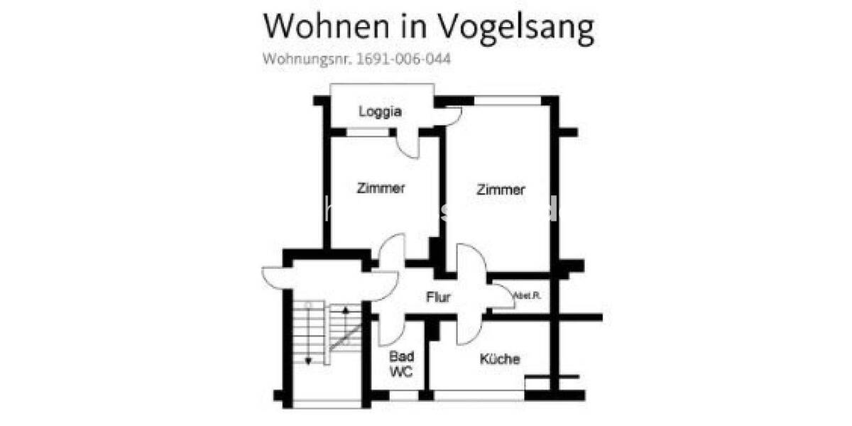 Etagenwohnung Köln Vogelsang - 2 Zimmer, 55 m&sup2;, 670&euro; | Angebot:25941723