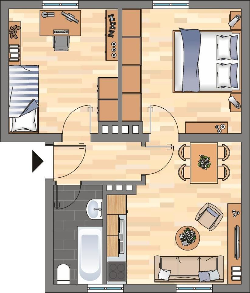 2-Zimmer-Wohnung in Wilhelmshaven Fedderwardergroden
