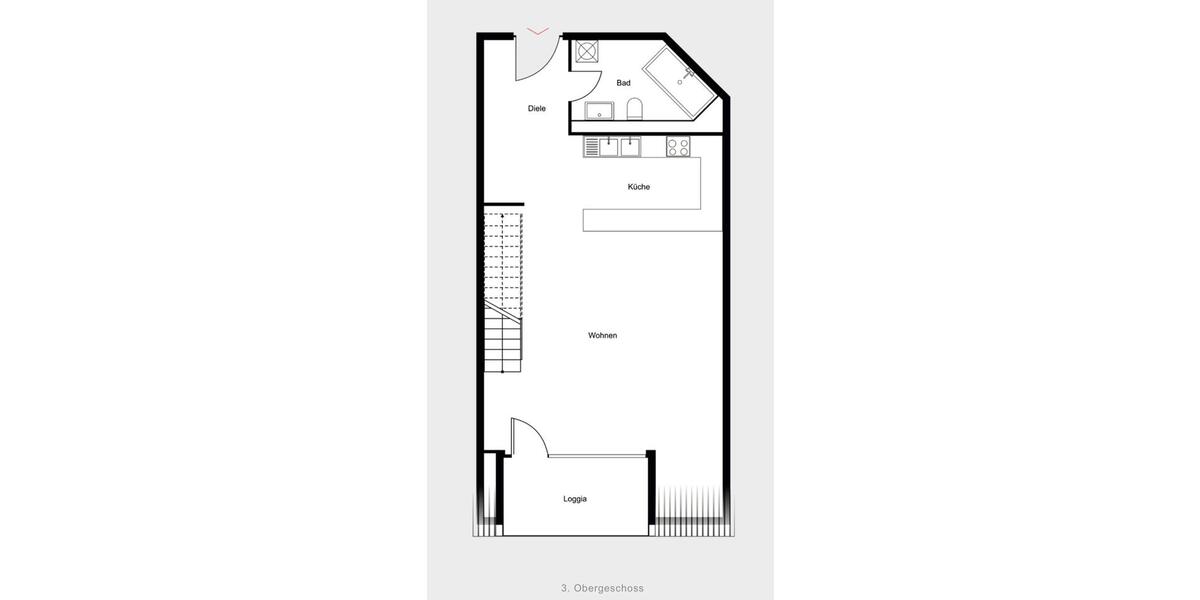 Moderne Maisonette-Wohnung mit Einbauküche & Balkon Am Bahnhof 3 zimmer