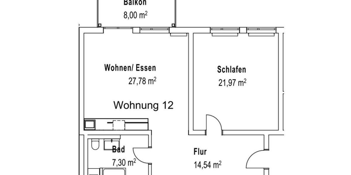 Etagenwohnung Tauberbischofsheim - 2 Zimmer, 76 m&sup2;, 760&euro; | Angebot:24977386