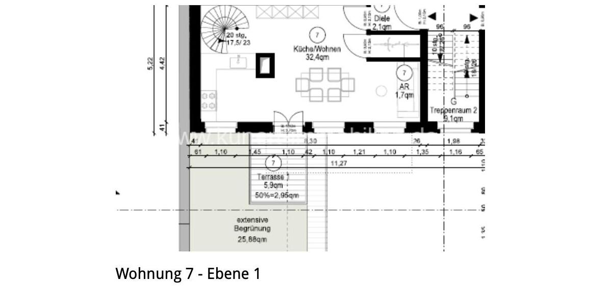 Maisonettenwohnung Halle (Saale) Am Wasserturm/Thaerviertel - 5 Zimmer, 113 m&sup2;, 1.407&euro; | Angebot:23847467