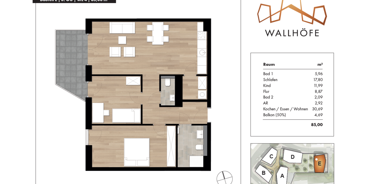 Etagenwohnung Ratingen Süd - 3 Zimmer, 85 m&sup2;, 1.455&euro; | Angebot:27123032