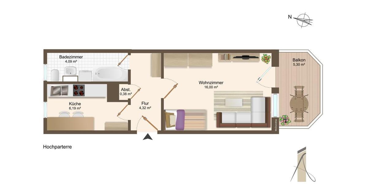 Wohnen auf Zeit Magdeburg Neue Neustadt - 1 Zimmer, 34 m&sup2;, 700&euro; | Angebot:24847250