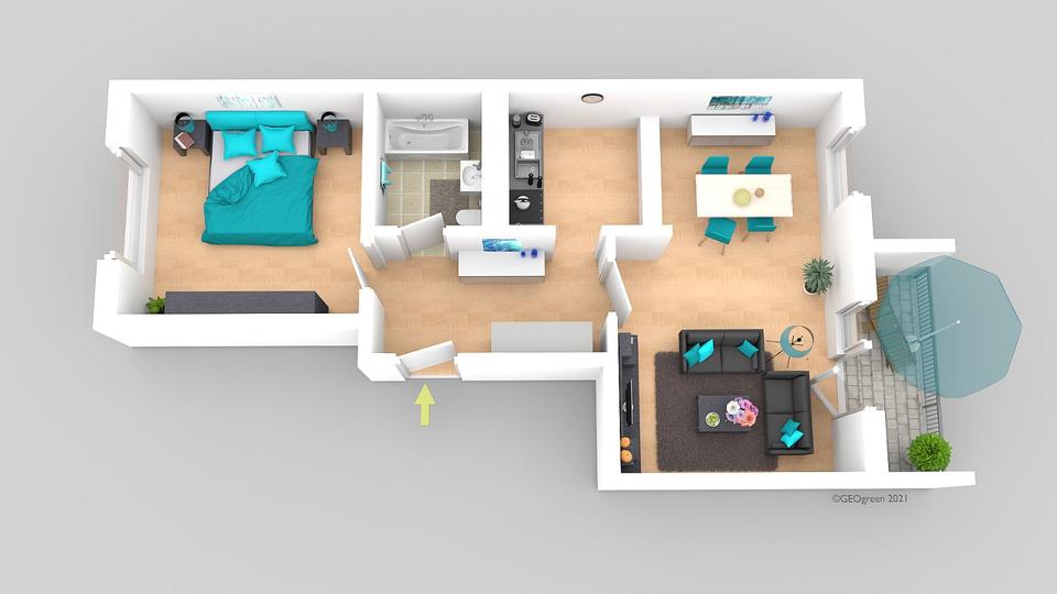 Etagenwohnung Schönebeck (Elbe) - 2 Zimmer, 49 m&sup2;, 291&euro; | Angebot:17398361
