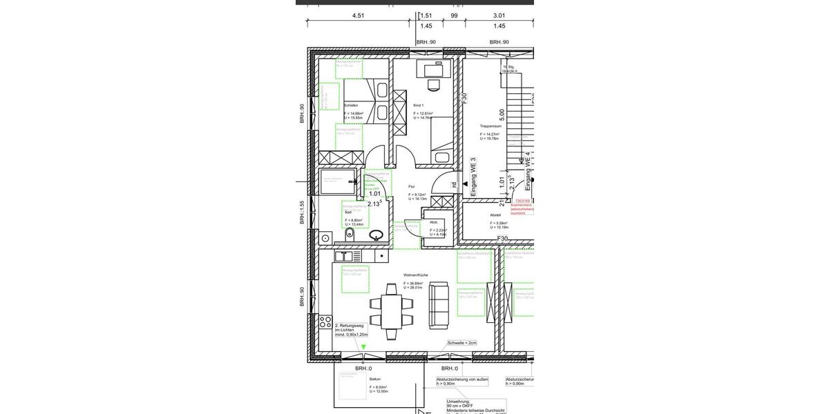 Etagenwohnung Porta Westfalica - 3 Zimmer, 84 m&sup2;, 990&euro; | Angebot:26602712