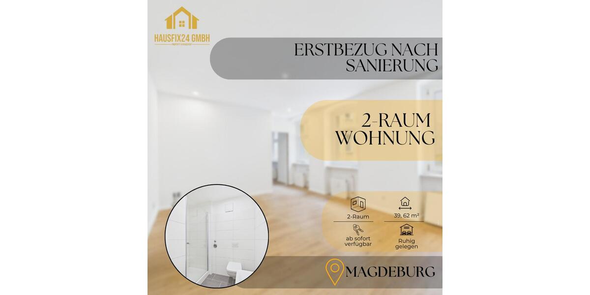 Etagenwohnung Magdeburg - 2 Zimmer, 40 m&sup2;, 380&euro; | Angebot:26299828
