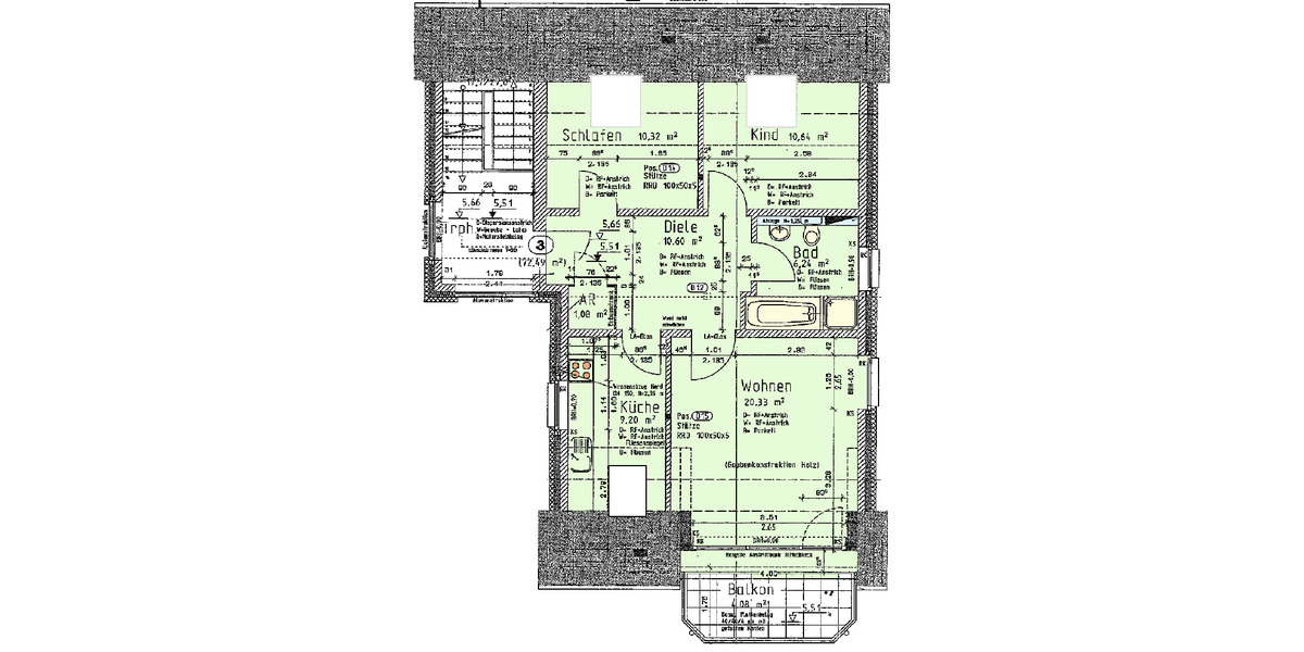 Gemütliche 3-Zimmer DG-Wohnung mit Sonnen-Balkon in City-Lage von Werne 3 zimmer