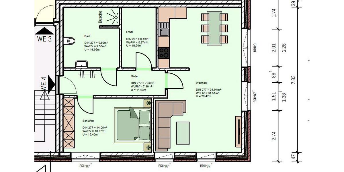 Erdgeschoßwohnung Rhauderfehn - 2 Zimmer, 71 m&sup2;, 790&euro; | Angebot:24609440