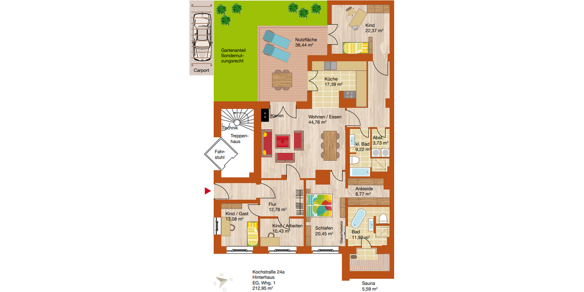 Traumwohnung mit Sauna, Terrasse, 2 Bäder in der Südvorstadt 5 zimmer