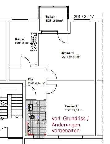 Wohnung zum Mieten in Kassel 529,50 € 59.83 m²