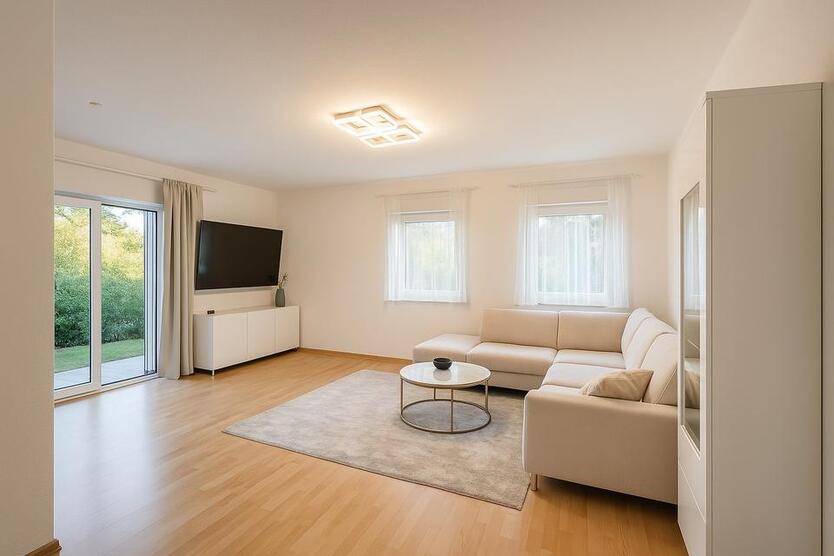 3-Zimmer-Wohnung mit Terrasse, Garten und Tiefgaragenstellplatz