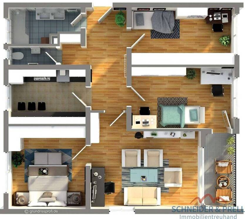 4 Zimmer-Wohnung mit Loggia