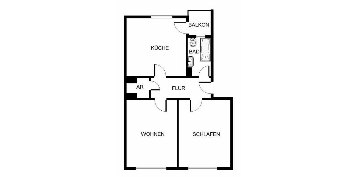 Erdgeschoßwohnung Ludwigshafen am Rhein Ludwigshafen-Hemshof - 2 Zimmer, 54 m&sup2;, 564&euro; | Angebot:25925266