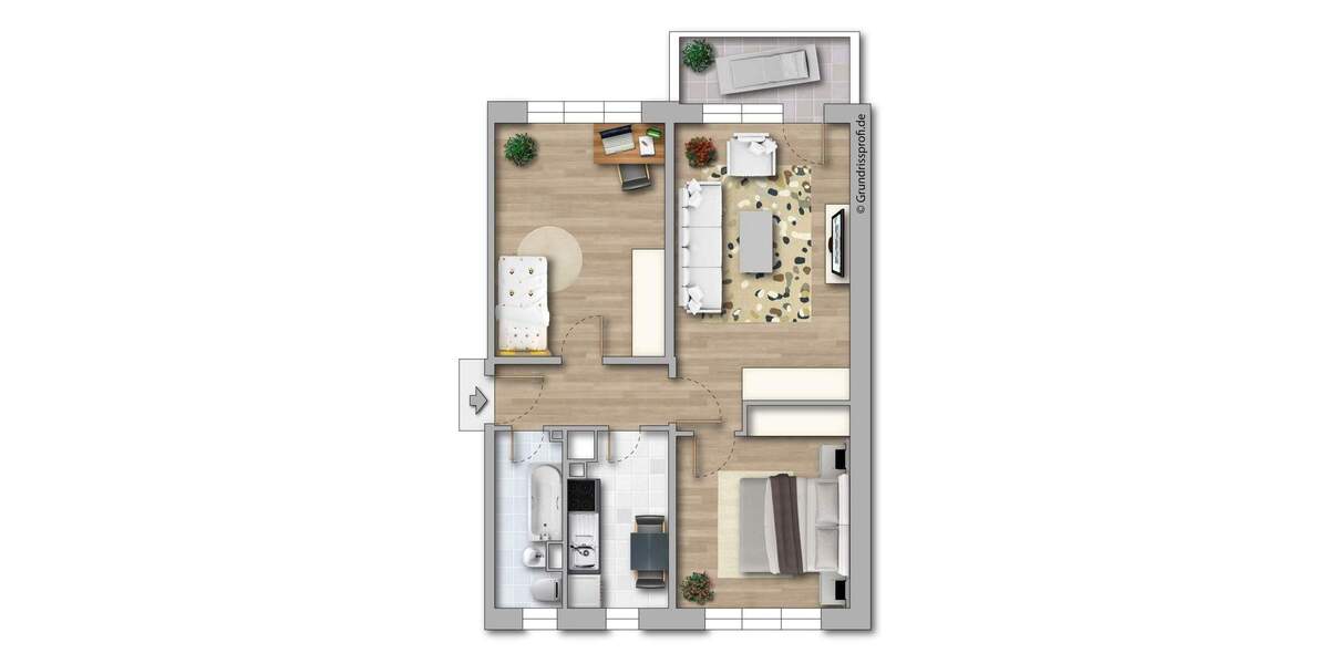 Etagenwohnung Seeland Gatersleben - 3 Zimmer, 59 m&sup2;, 357&euro; | Angebot:26065744