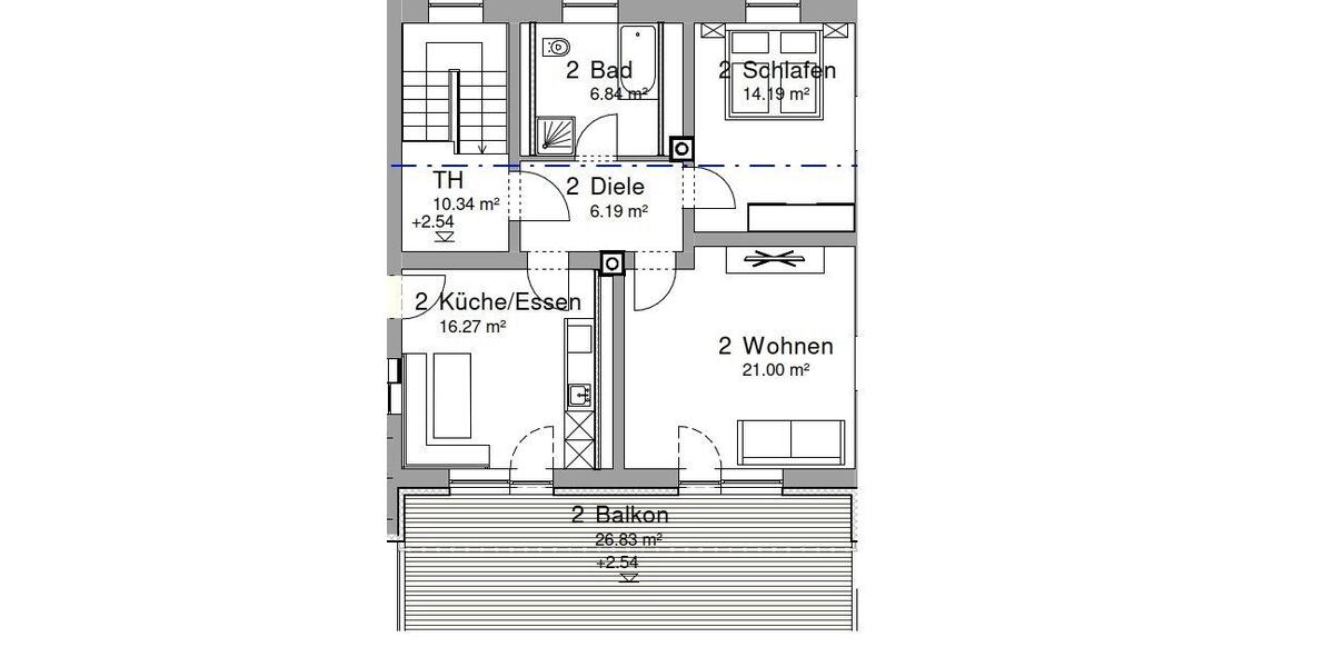 Etagenwohnung Triftern - 2 Zimmer, 70 m&sup2;, 750&euro; | Angebot:26312143
