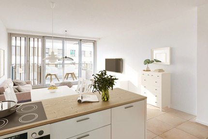 Ideal geschnitten mit 2 Bädern und Südbalkon 3 zimmer