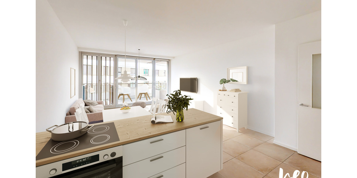 Ideal geschnitten mit 2 Bädern und Südbalkon 3 zimmer