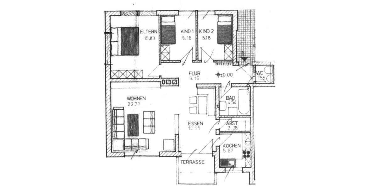 Etagenwohnung Deggendorf - 4 Zimmer, 91 m&sup2;, 1.150&euro; | Angebot:25346140