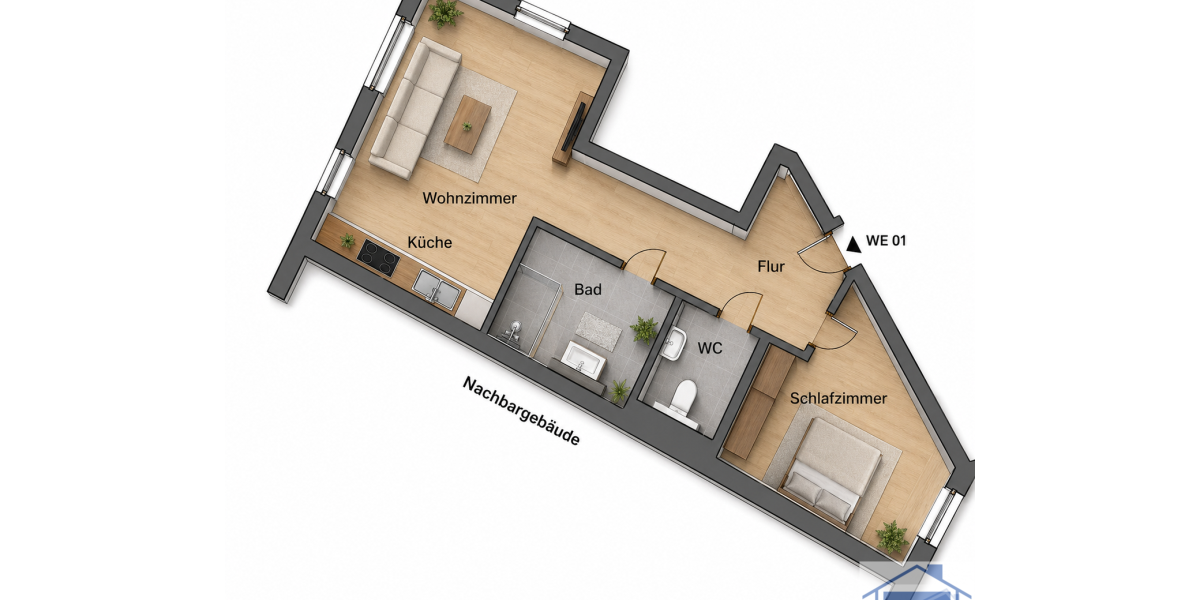 Etagenwohnung Zittau - 2 Zimmer, 36 m&sup2;, 265&euro; | Angebot:27029479