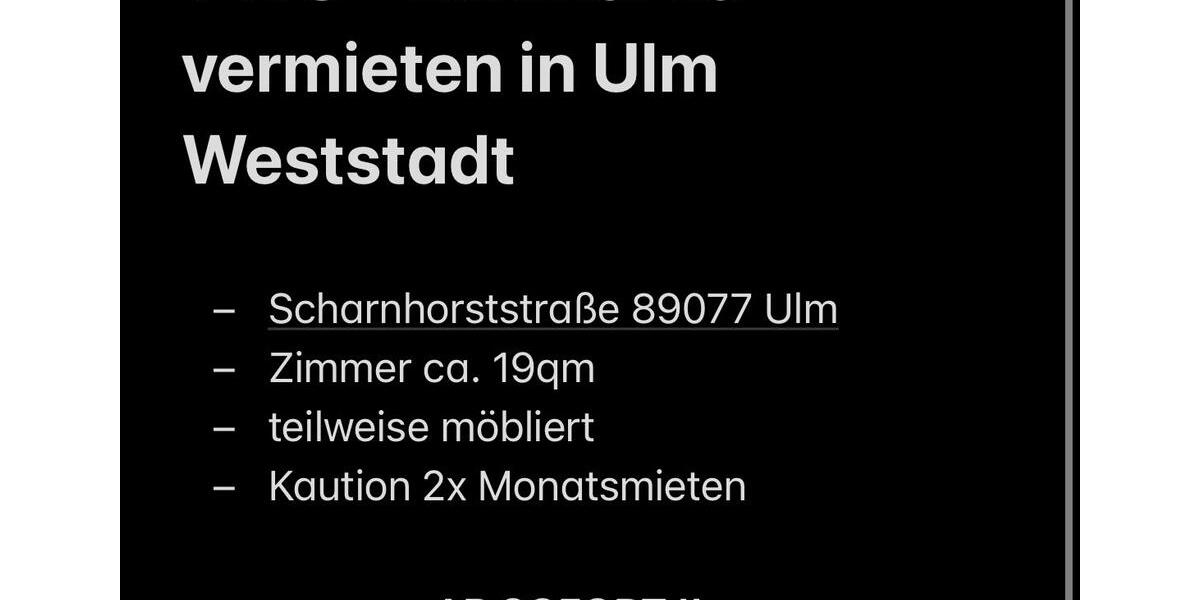 Etagenwohnung Ulm Söflingen - 1 Zimmer, 19 m&sup2;, 500&euro; | Angebot:25208345