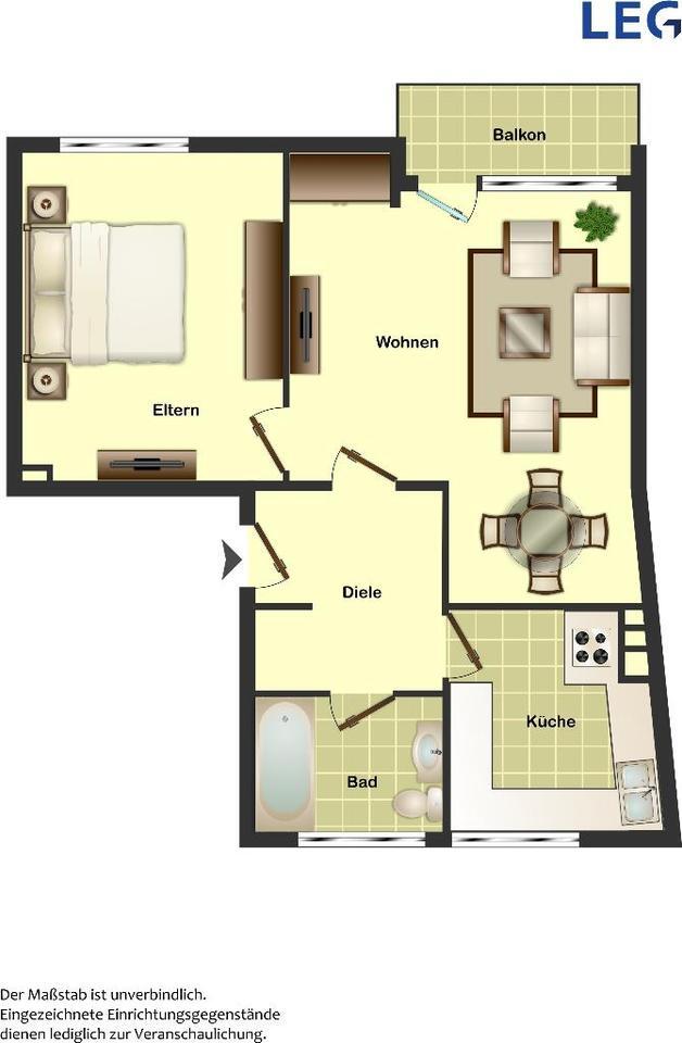 Renovierte 2-Zimmer-Wohnung in Ahlen zimmer