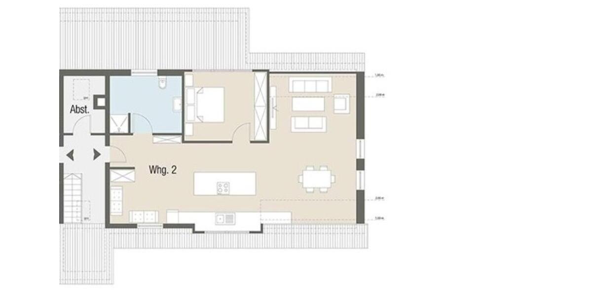 Dachgeschoßwohnung Upgant-Schott Schott - 1 Zimmer, 92 m&sup2;, 790&euro; | Angebot:24832670