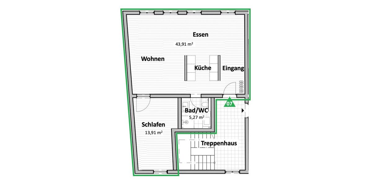 Dachgeschoßwohnung Bamberg Bamberg-Ost - 2 Zimmer, 63 m&sup2;, 940&euro; | Angebot:26047341
