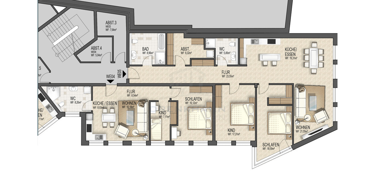 Etagenwohnung Hagenow - 6 Zimmer, 191 m&sup2;, 1.911&euro; | Angebot:26251257
