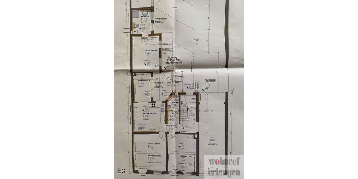 Etagenwohnung Erlangen Buckenhofer Siedlung - 4 Zimmer, 99 m&sup2;, 1.590&euro; | Angebot:26108299