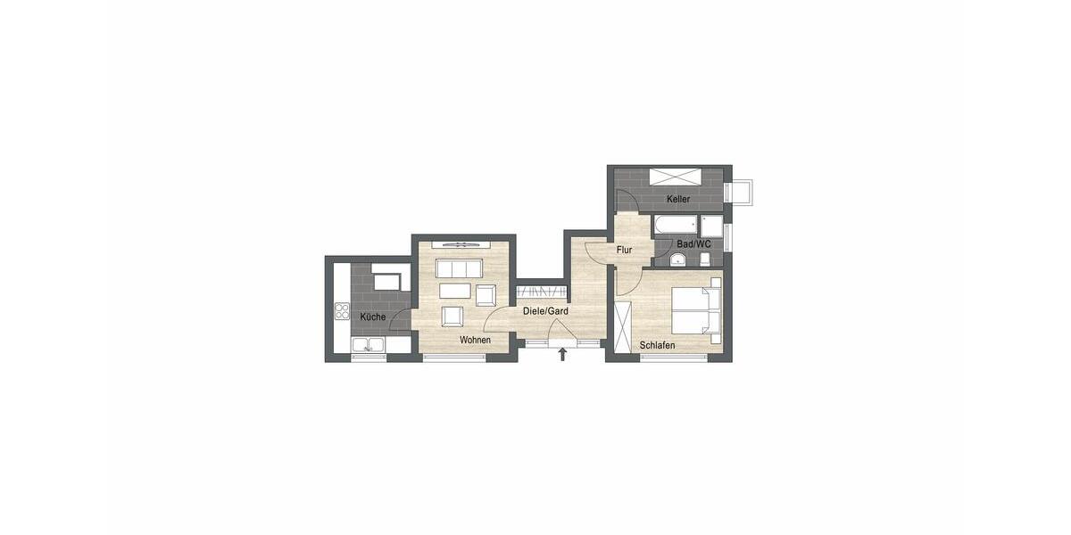 Erdgeschoßwohnung Wickede (Ruhr) - 2 Zimmer, 65 m&sup2;, 420&euro; | Angebot:24730924
