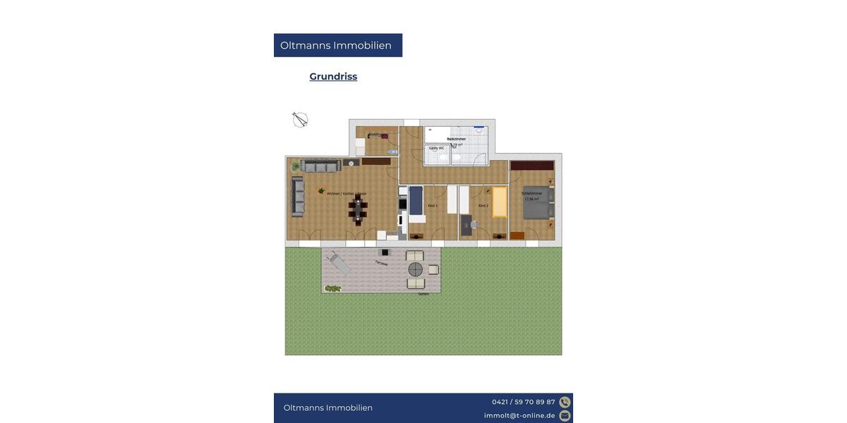 Erdgeschoßwohnung Ganderkesee - 4 Zimmer, 120 m&sup2;, 1.486&euro; | Angebot:25383150