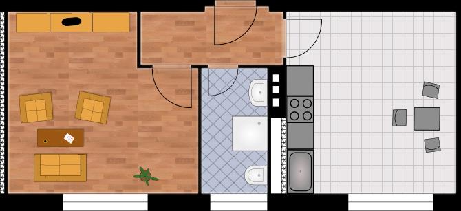 Etagenwohnung Magdeburg Nordwest - 1 Zimmer, 37 m&sup2;, 330&euro; | Angebot:26248169