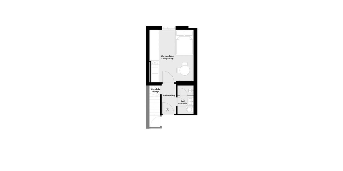 Etagenwohnung Regensburg Kumpfmühl - 1 Zimmer, 21 m&sup2;, 990&euro; | Angebot:25652541