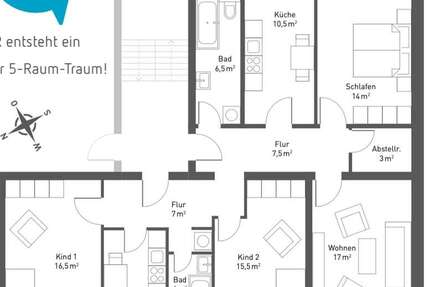 Wohnung zum Mieten in Chemnitz 660 € 110 m² 5 zimmer